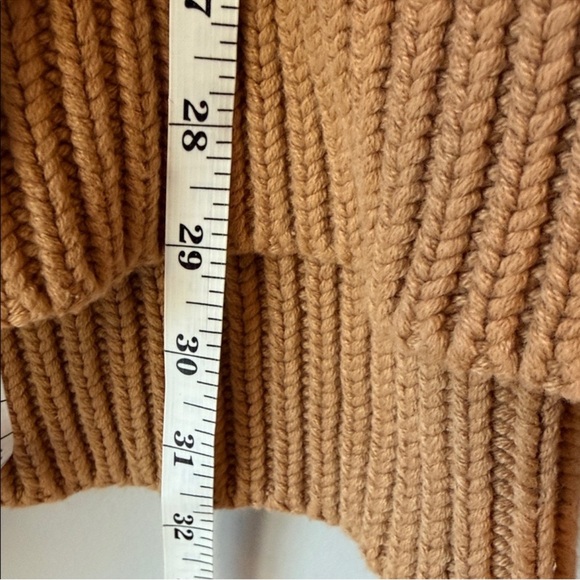 Free People Oversized Slub Alli V Neck Sweater Camel Medium Slouchy - Picture 9 of 9